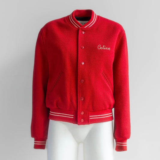 CÉLINE - JACKEY RED WOOL LOGO EMBROIDERED SIZE 40 FR