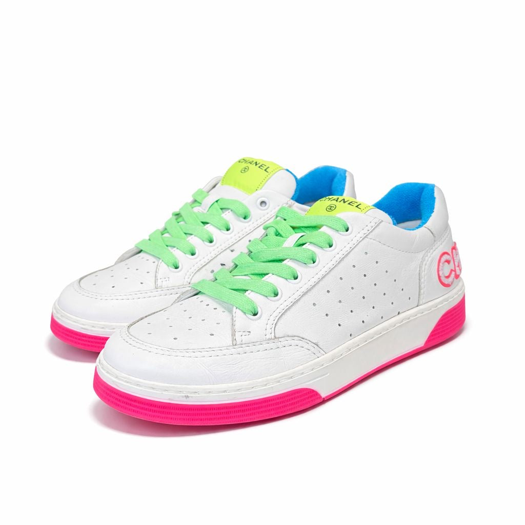 CHANEL - SNEAKERS MULTICOLOR LEATHER SIZE 38 EU