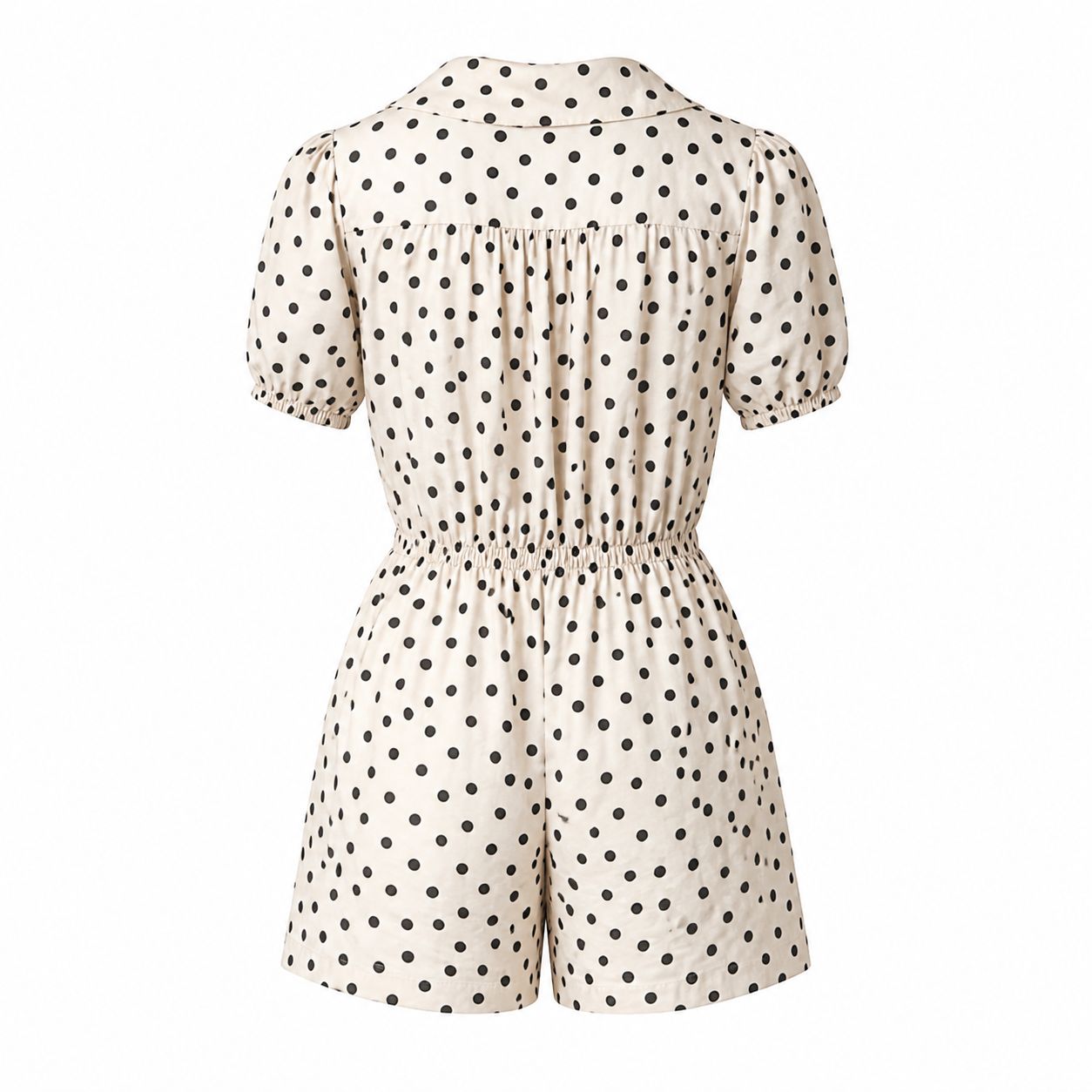 DOLCE & GABBANA - JUMPSUIT ECRU SILK WITH BLACK POLKADOTS SIZE 40 IT