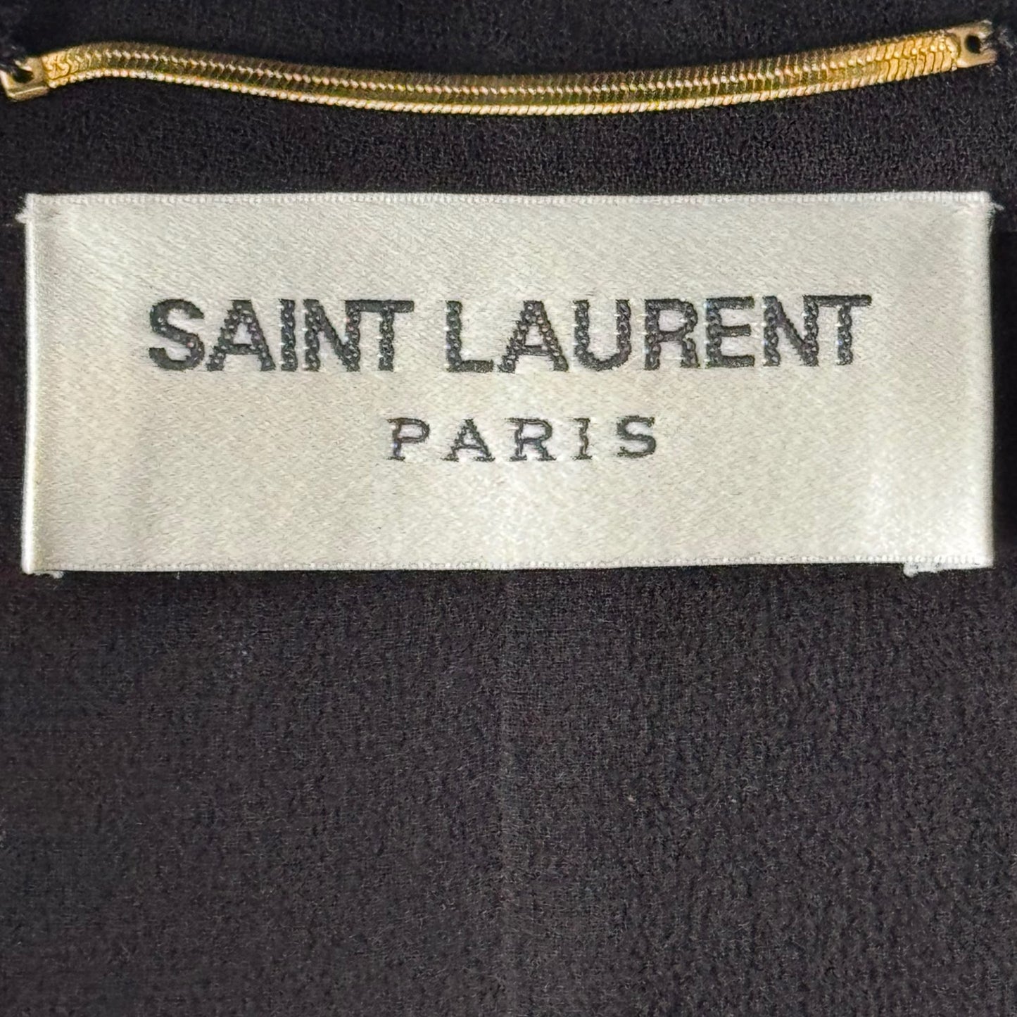 SAINT LAURENT - DRESS MINI BLACK BEADED EMBELLISHMENT SIZE 36 FR