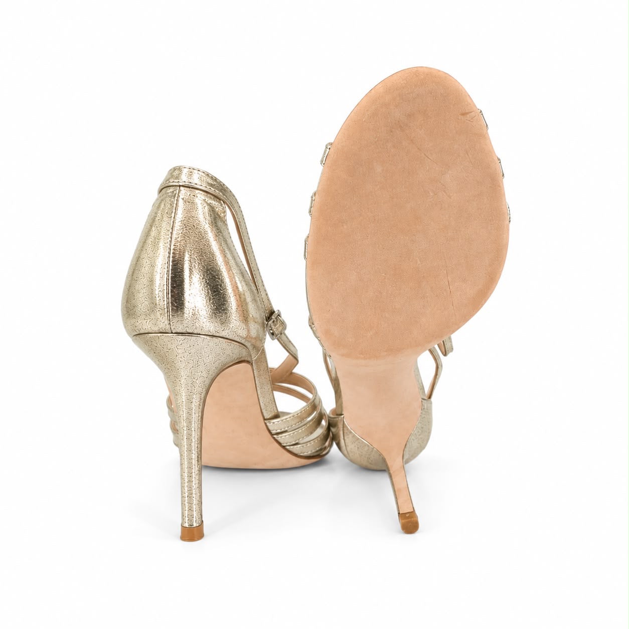 JIMMY CHOO - *BRAND NEW* HIGH SANDALS GOLD LEATHER SIZE 37,5 EU