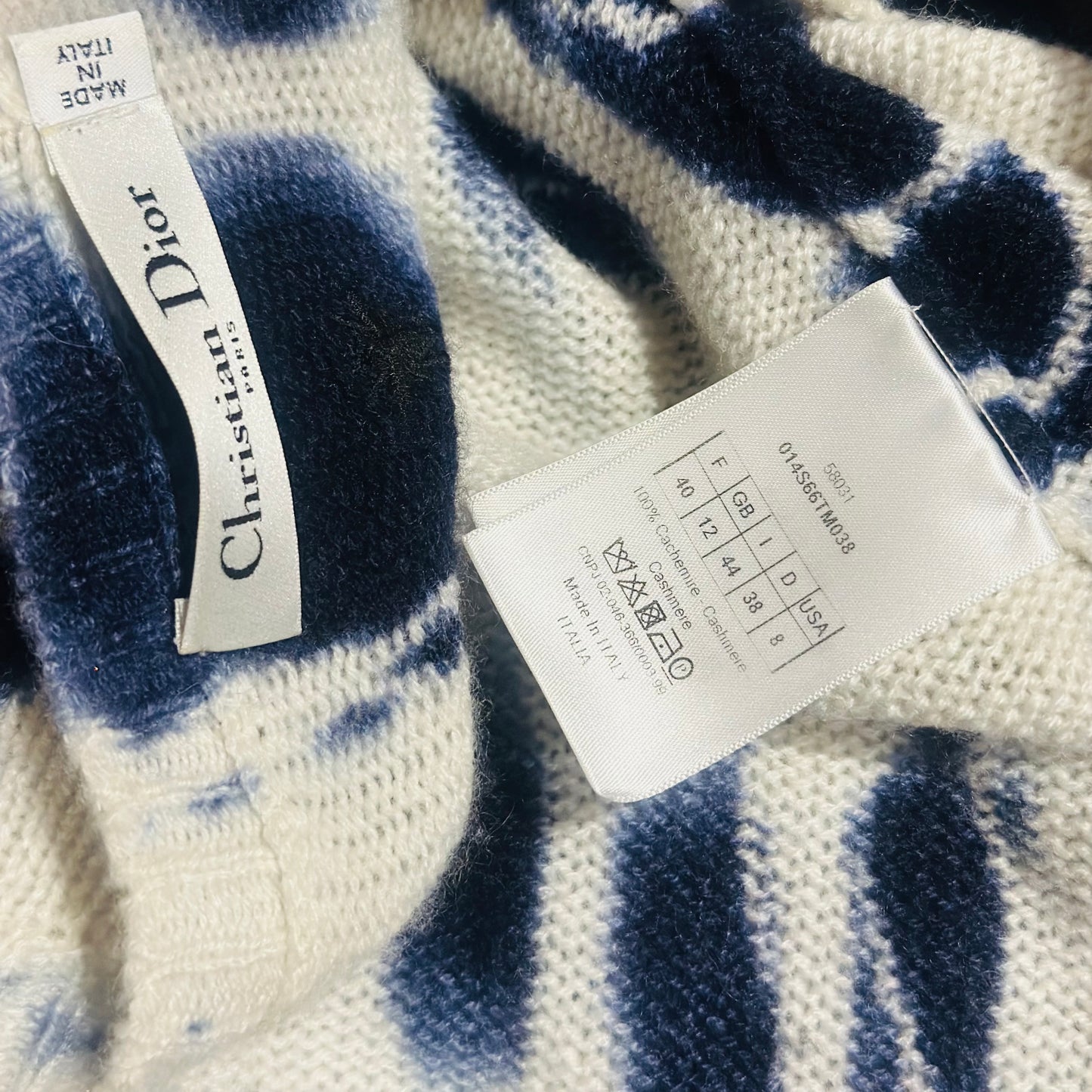 DIOR - SWEATER BLUE CACHEMIRE SIZE 40 FR