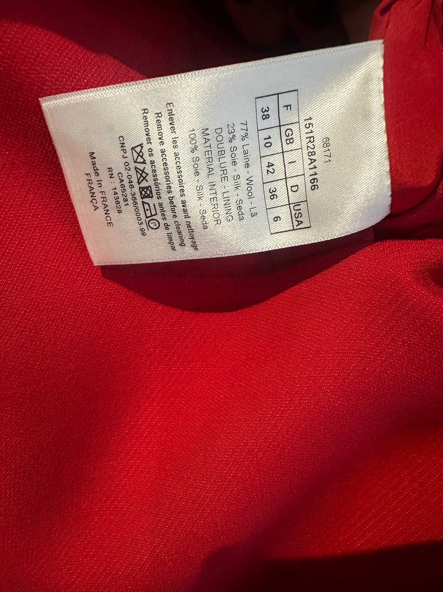 DIOR - DRESS MINI RED HEART POCKETS SIZE 38 FR