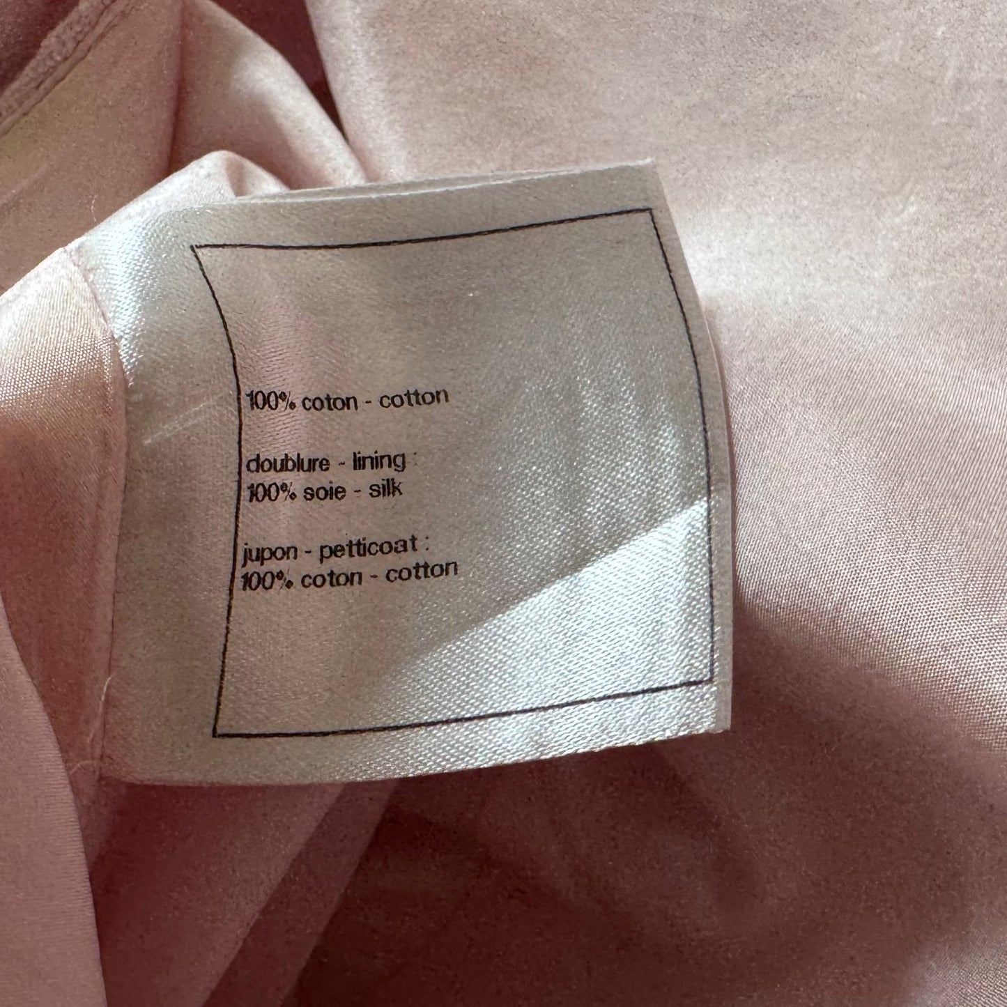 CHANEL - DRESS MIDI PINK COTTON SIZE 40 FR