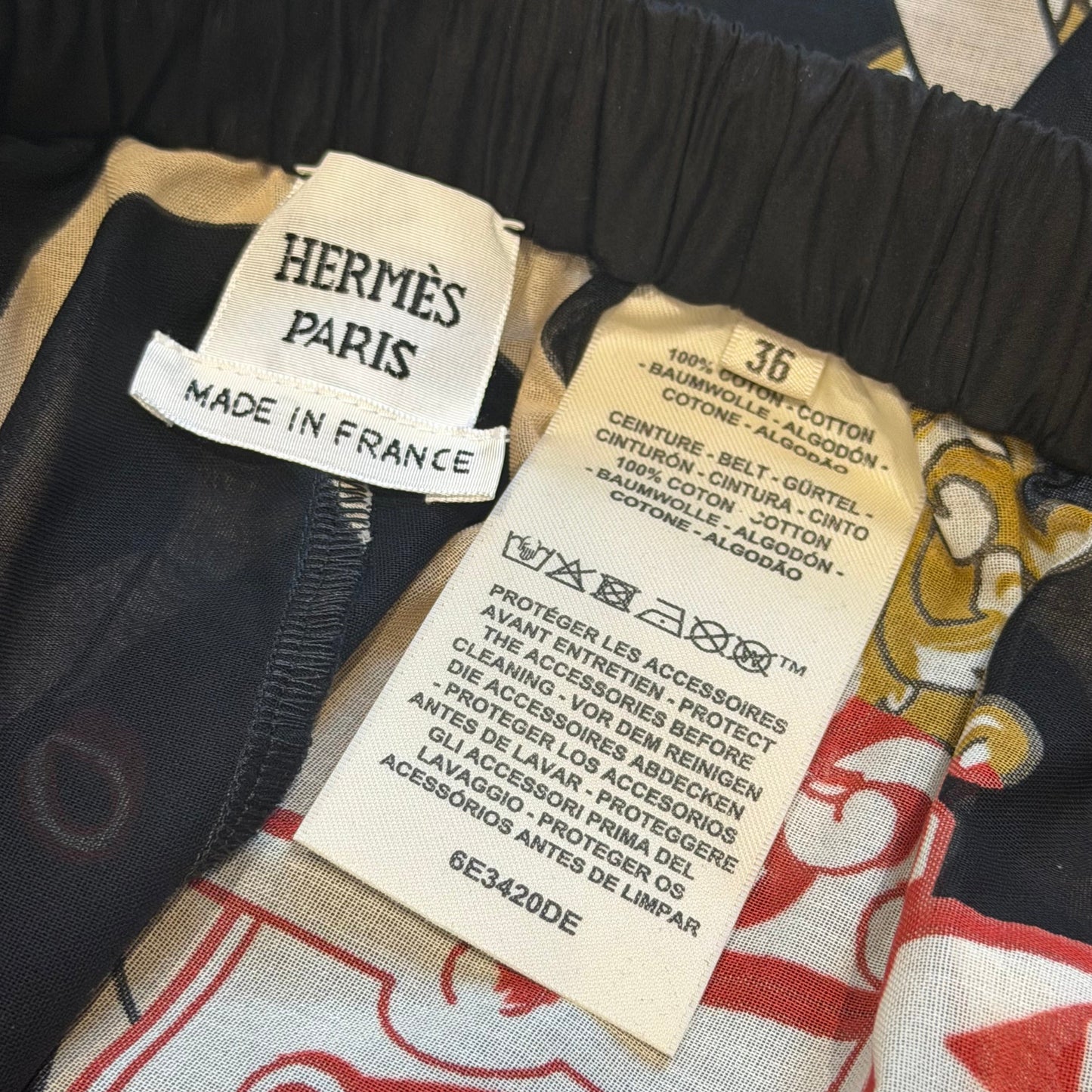 HERMÈS - *COLLECTION 2026* TROUSERS FERRONNERIE PRINTED SIZE 36 FR