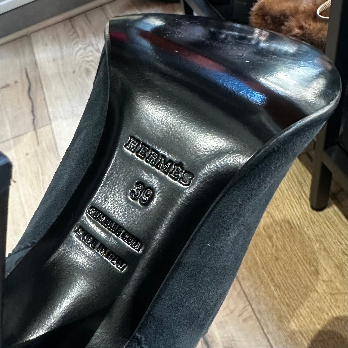 HERMÈS - *BRAND NEW* ANKLE BOOTS TEAL SUÈDE LACE-UP SIZE 39 EU