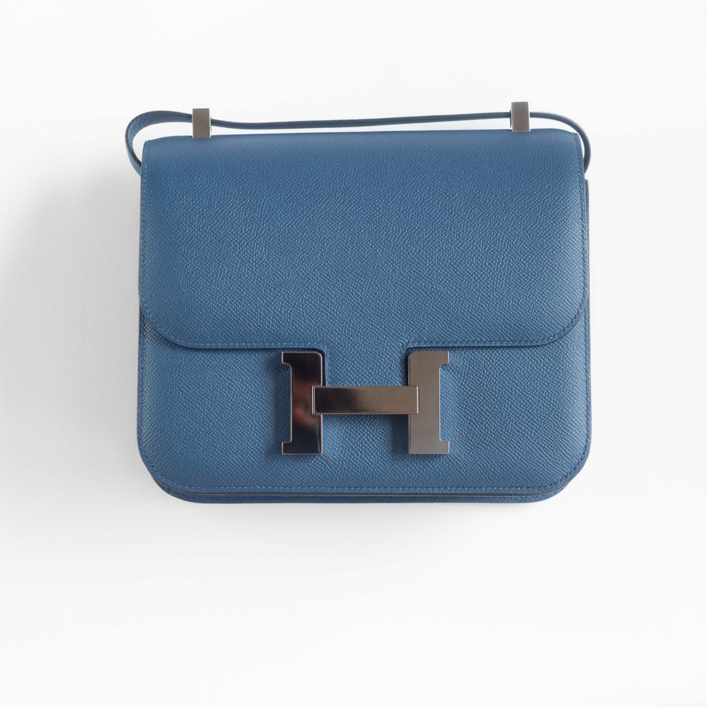 HERMÈS - CONSTANCE BAG EPSOM BLUE AGATE GRIS MOUETTE