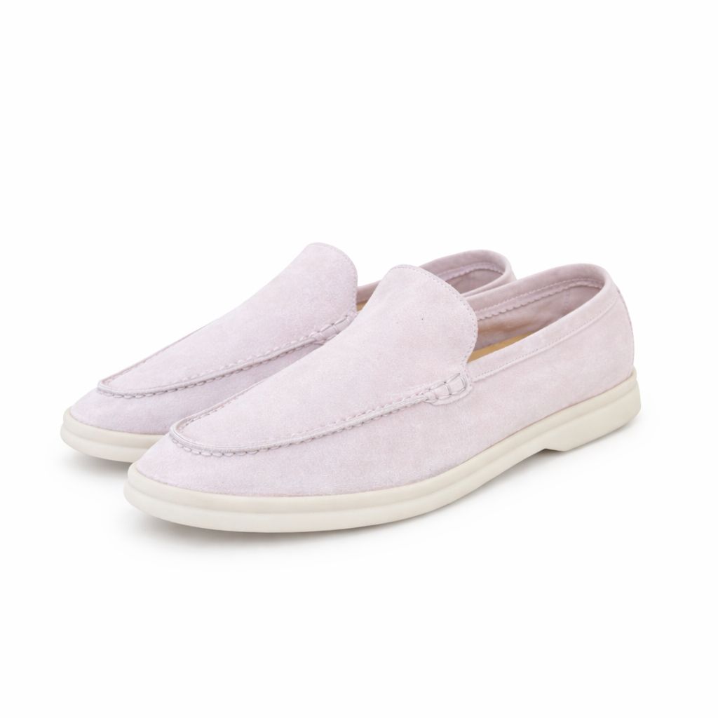LORO PIANA - LOAFERS SUMMER WALK BEIGE SUEDE LEATHER SIZE 41 EU