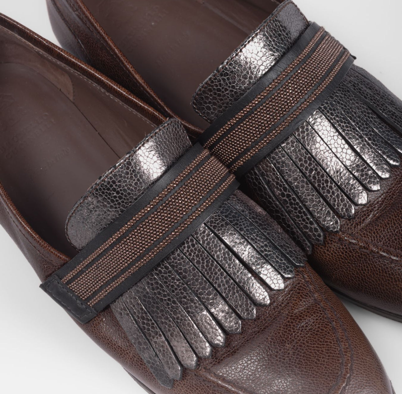 BRUNELLO CUCCINELLI - LOAFER BROWN LEATHER SIZE 39 EU