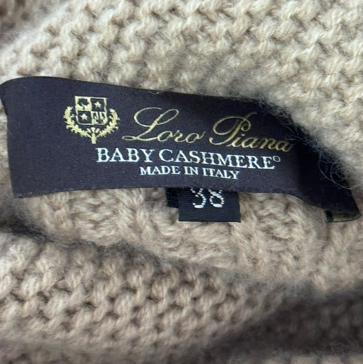 LORO PIANA - DRESS TURTLENECK SAND BEIGE BABY CASHMERE SIZE 38 IT