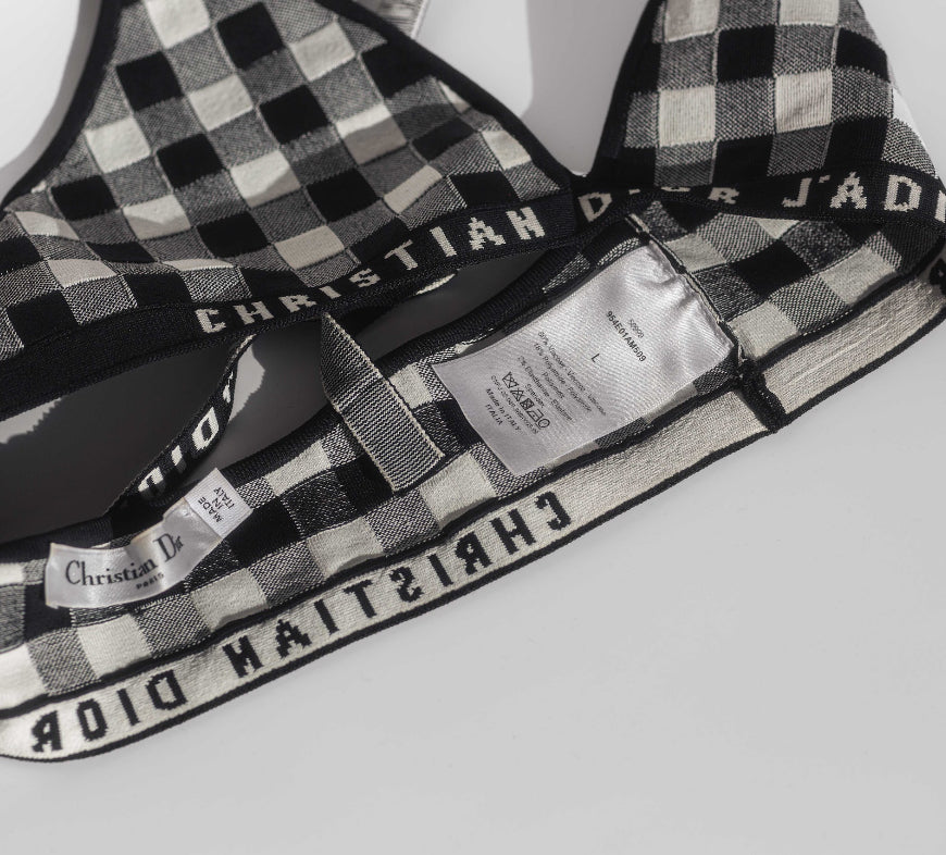 DIOR - BRASSIERE CHECK BLACK & WHITE SIZE L