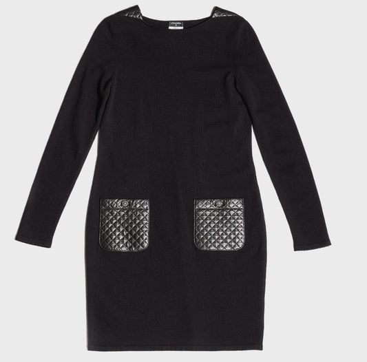 CHANEL - DRESS MIDI BLACK SIZE 40 FR