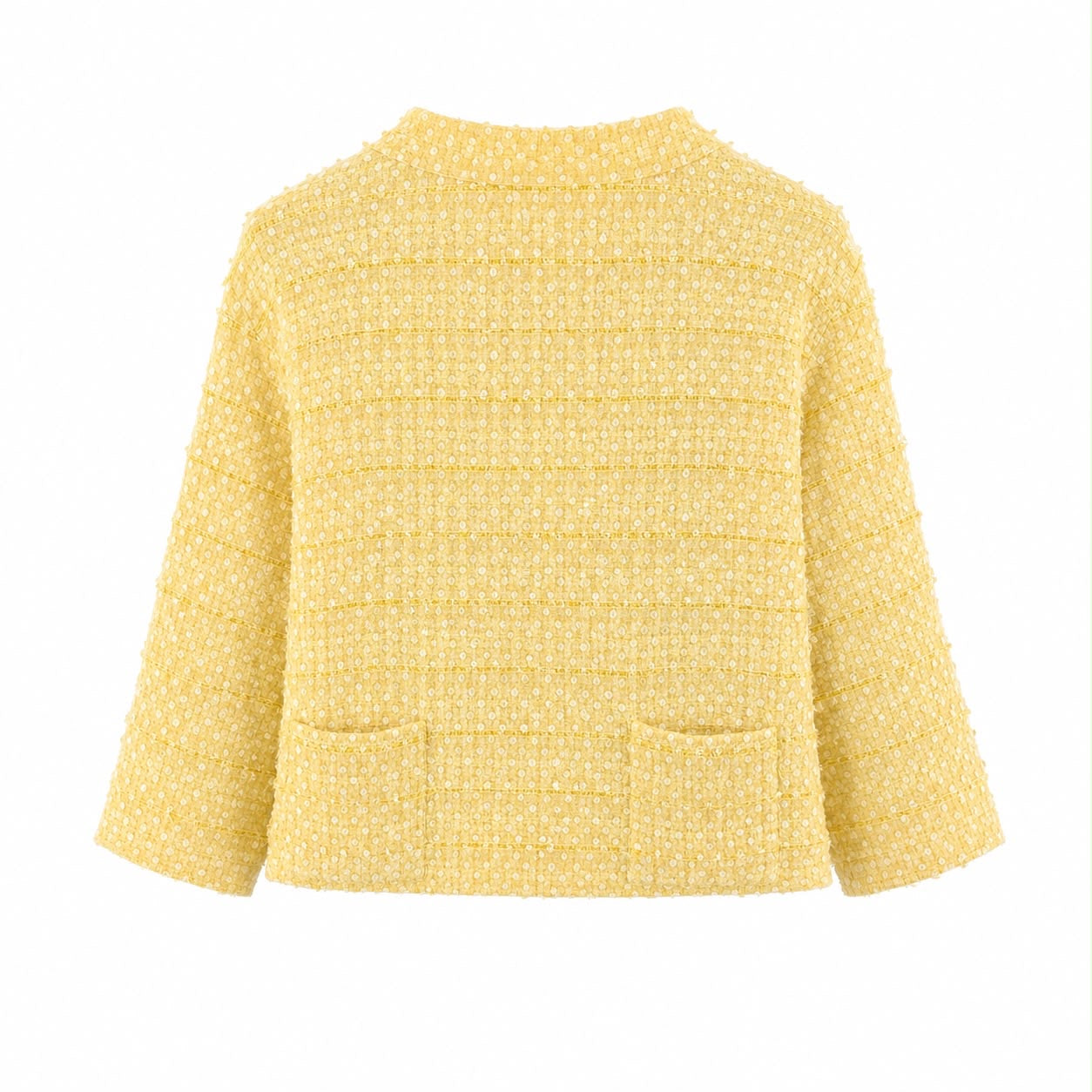 CHANEL - JACKET YELLOW WITH JEWEL CC BUTTONS SIZE 34 FR