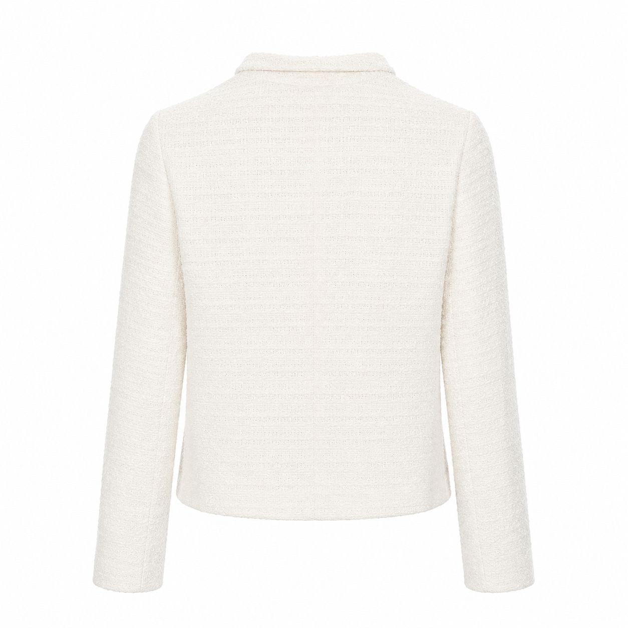 CHANEL - JACKET WHITE TWEED SIZE 34 FR WITH CRYSTAL CC LOGO BUTTONS
