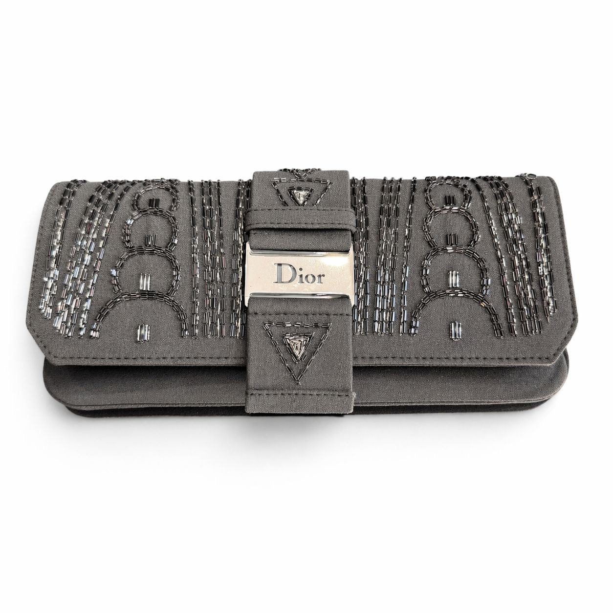 DIOR - *LIMITED AND RARE* VINTAGE BAG GREY FABRIC EMBROIDERED