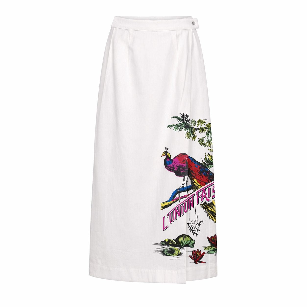 DIOR - *BRAND NEW* SKIRT WHITE DENIM MIDI WITH PRINT SIZE 36 FR