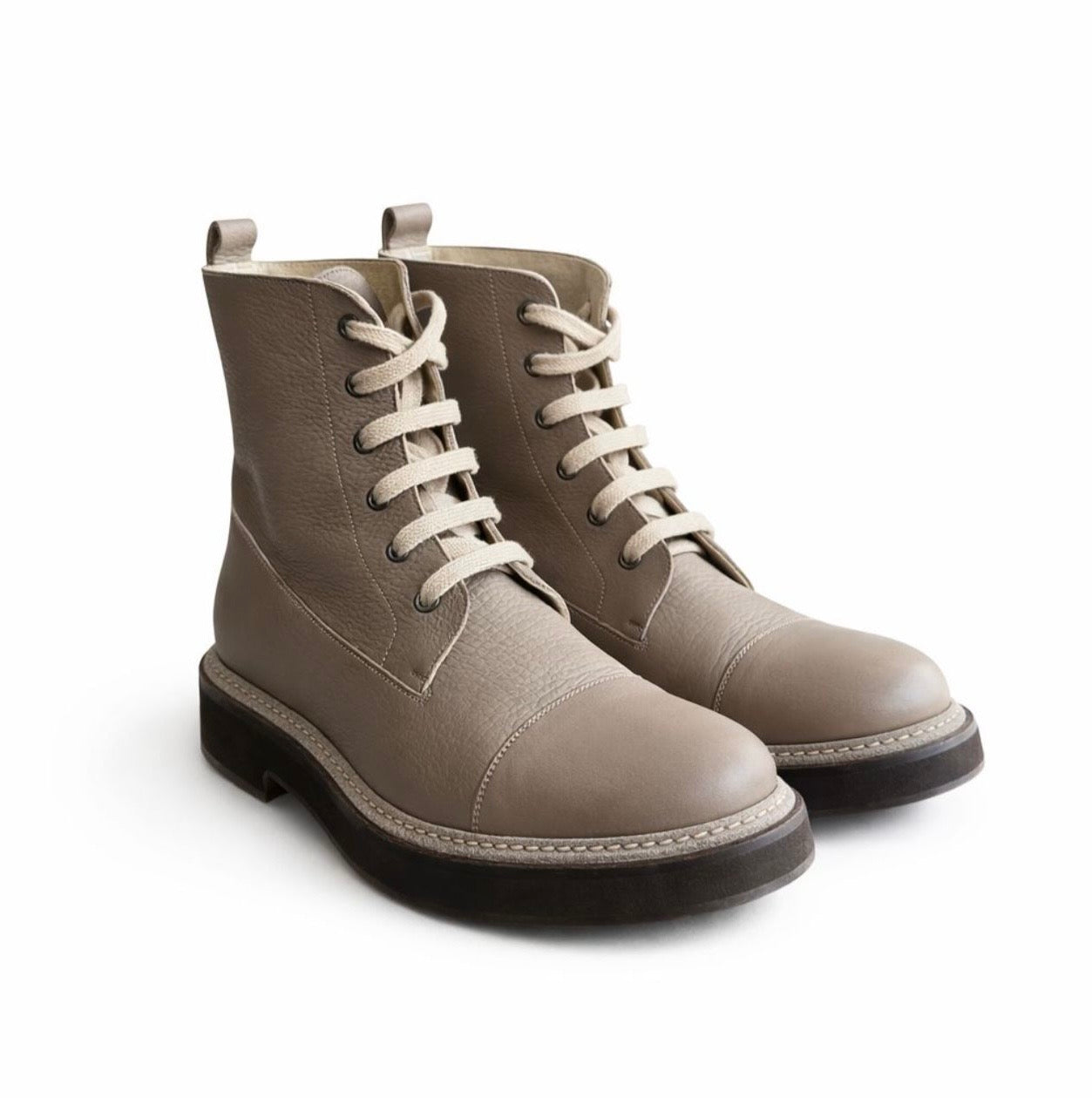 BRUNELLO CUCCINELLI - BOOTIES BROWN LEATHER SIZE 40 EU