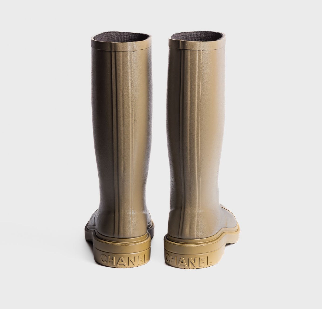 CHANEL - *BRAND NEW* HIGH RAIN BOOTS KHAKI SIZE 37 EU