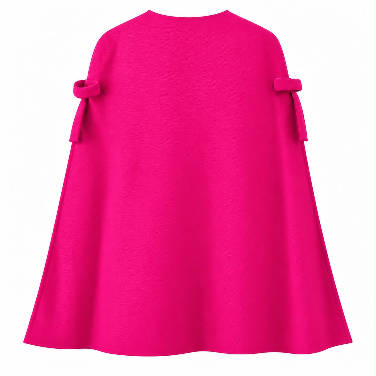 VALENTINO – CAPE IN FUCHSIA VIRGIN WOOL BLEND WITH BOW DETAILS SIZE 36 IT
