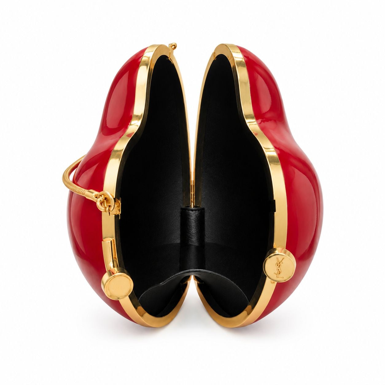SAINT LAURENT - BAG RED LOVE BOX PATENT RED WITH GOLD HARDWARE