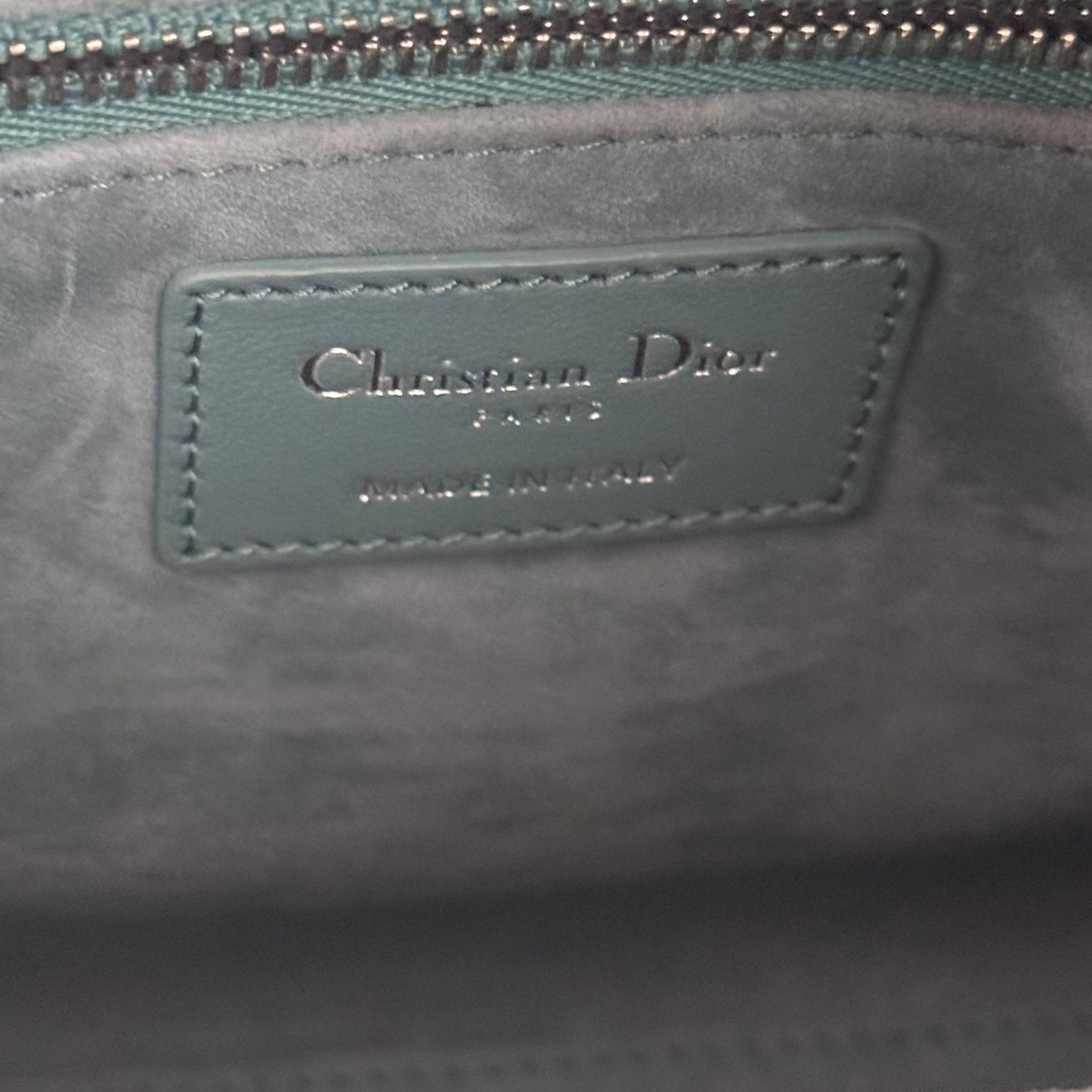 DIOR - *NEVER USED* BAG LADY DIOR MEDIUM LAMBSKIN LIGHT BLUE SILVER HARDWARE