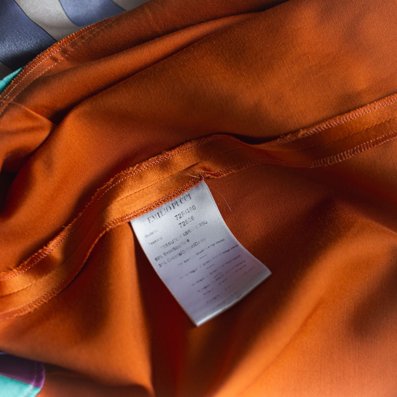 EMILIO PUCCI - DRESS MIDI ORANGE WITH PRINT DETAIL SIZE 40 IT