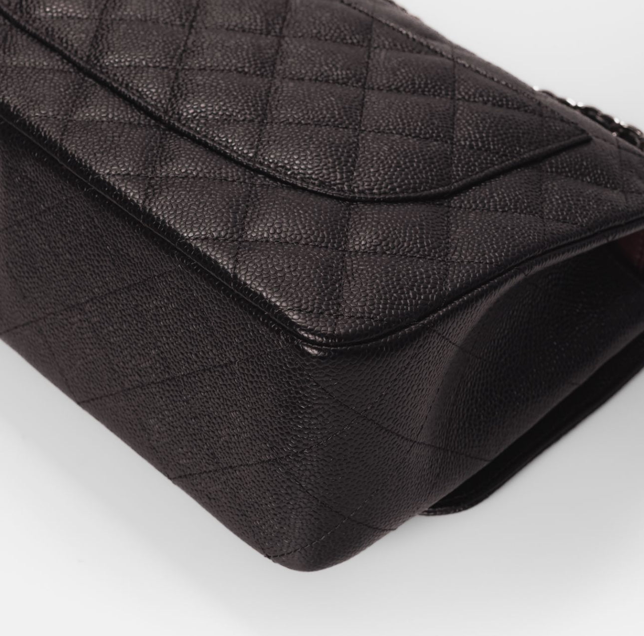 CHANEL - BAG TIMELESS LARGE BLACK CAVIAR LEATHER SILVER HARDWARE