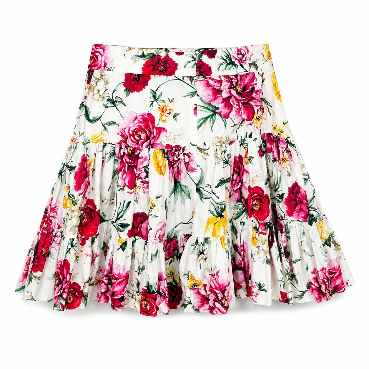 DOLCE & GABBANA - BUSTIER & RUFFLED MINI SKIRT SET FLORAL SIZE 44 IT