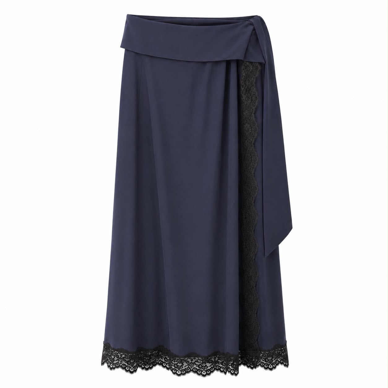 CHLOÉ - SET SHIRT AND MAXI SKIRT NAVY BLUE SIZE 34 FR