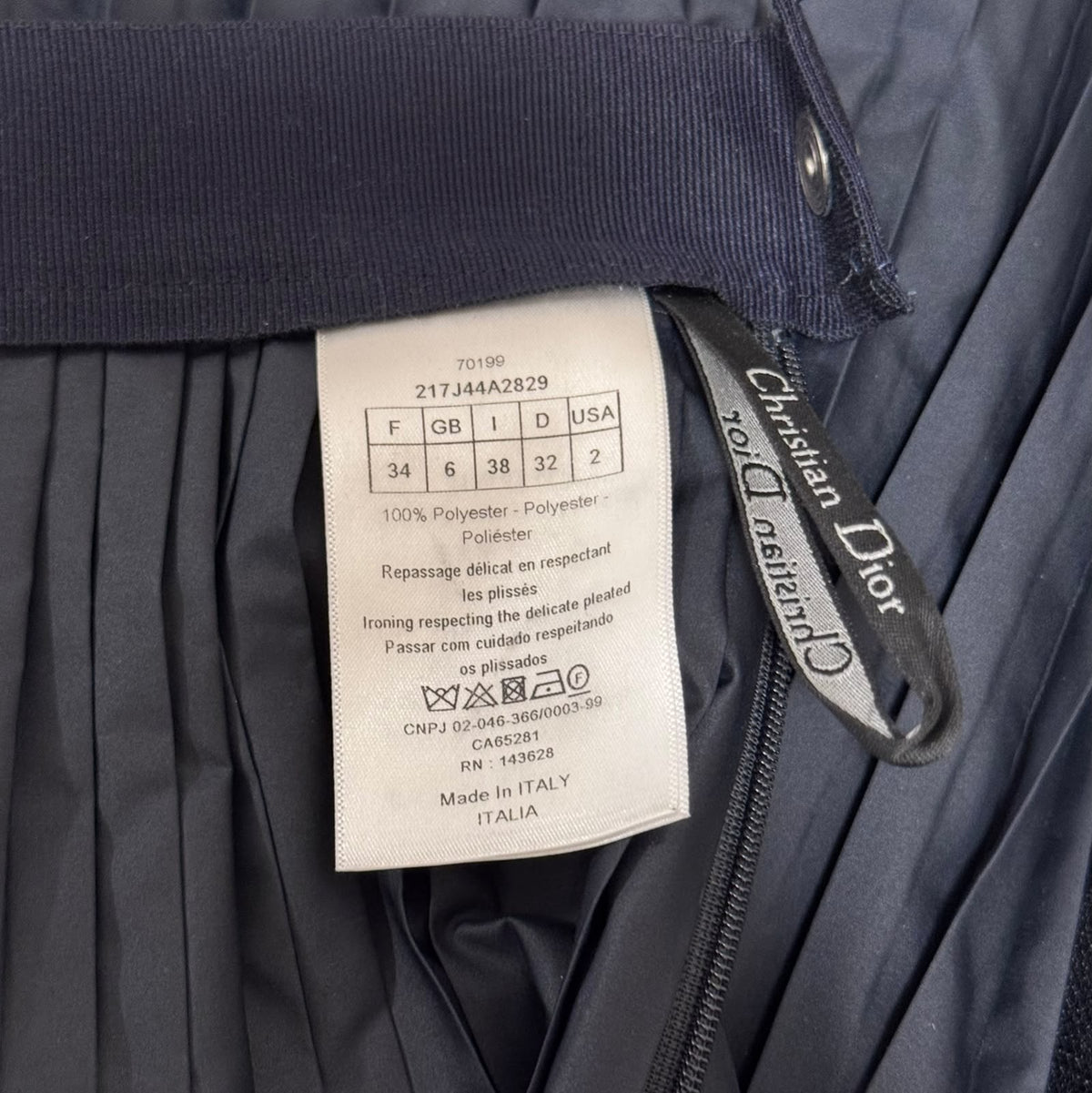 DIOR - SKIRT MINI PLEATED BLUE NAVY SIZE 34 FR