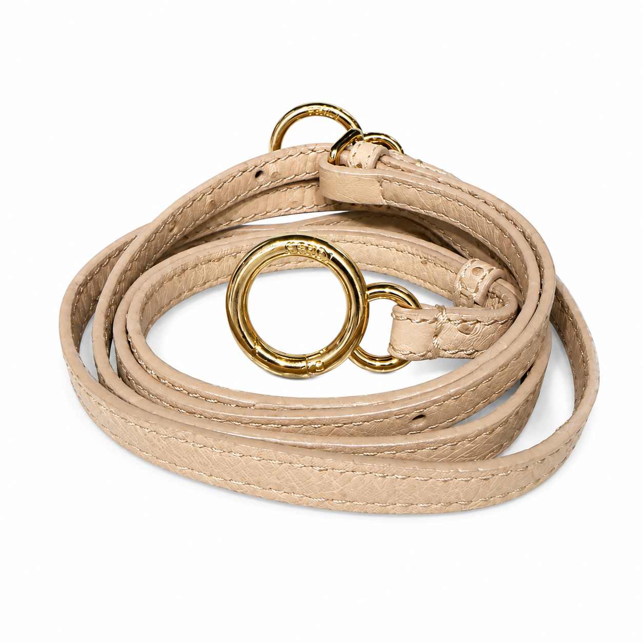 FENDI - PEEKABOO BAG BEIGE OSTRICH LEATHER WITH STRAP