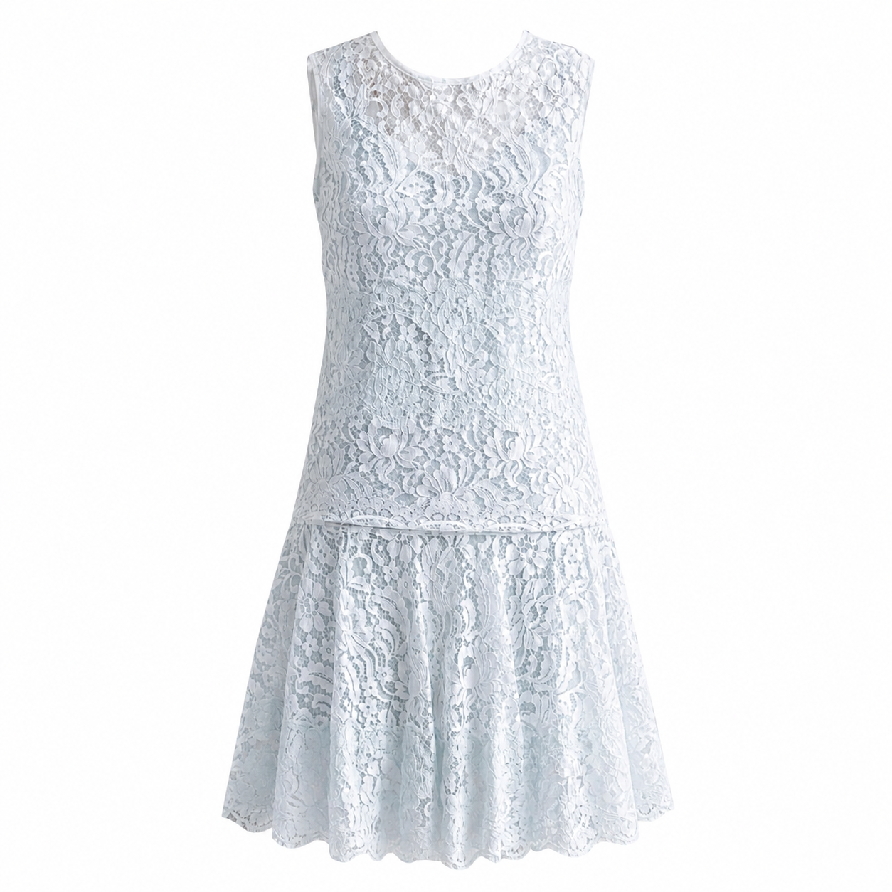 DOLCE & GABBANA - DRESS MINI WHITE FLORAL LACE SIZE 40 IT