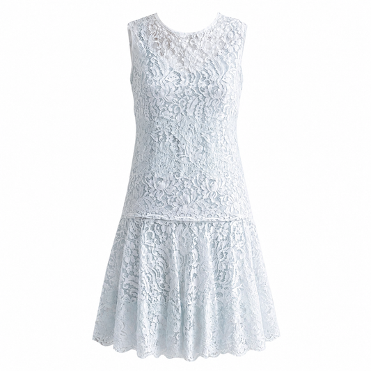 DOLCE & GABBANA - DRESS MINI WHITE FLORAL LACE SIZE 40 IT