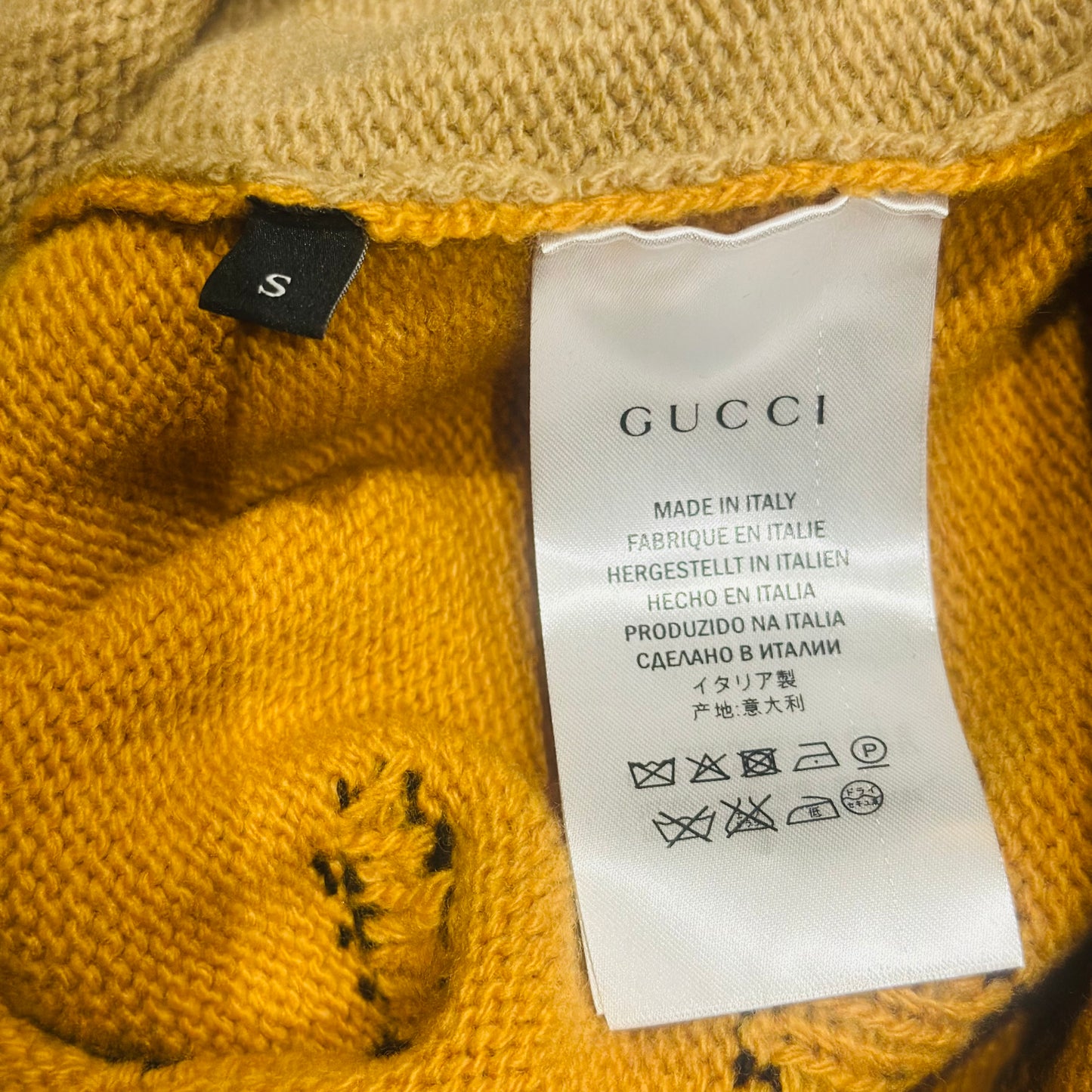 GUCCI - SWEATER LIGHT BROWN WITH TIGER SIZE S
