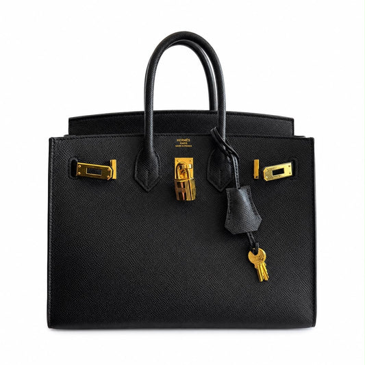 HERMÈS BIRKIN 25 BLACK EPSOM LEATHER GOLD HARDWARE
