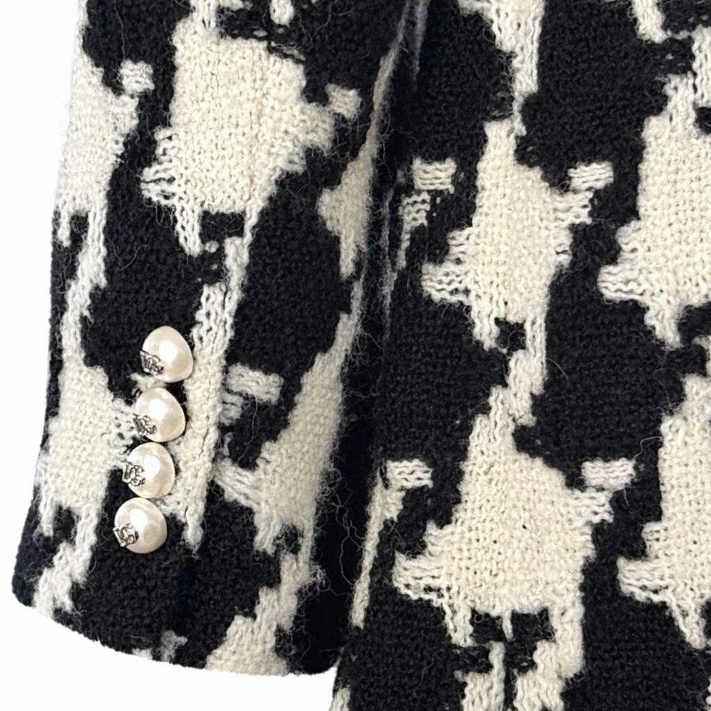 DOLCE & GABBANA - COAT SHORT OVERSIZED HOUNDSTOOTH SIZE 36 IT