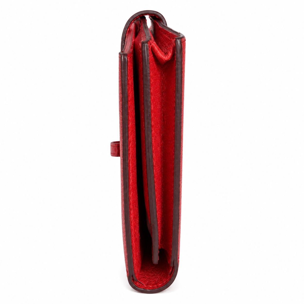 HERMÈS - WALLET BEARN RED ALLIGATOR LEATHER PALLADIUM HARDWARE
