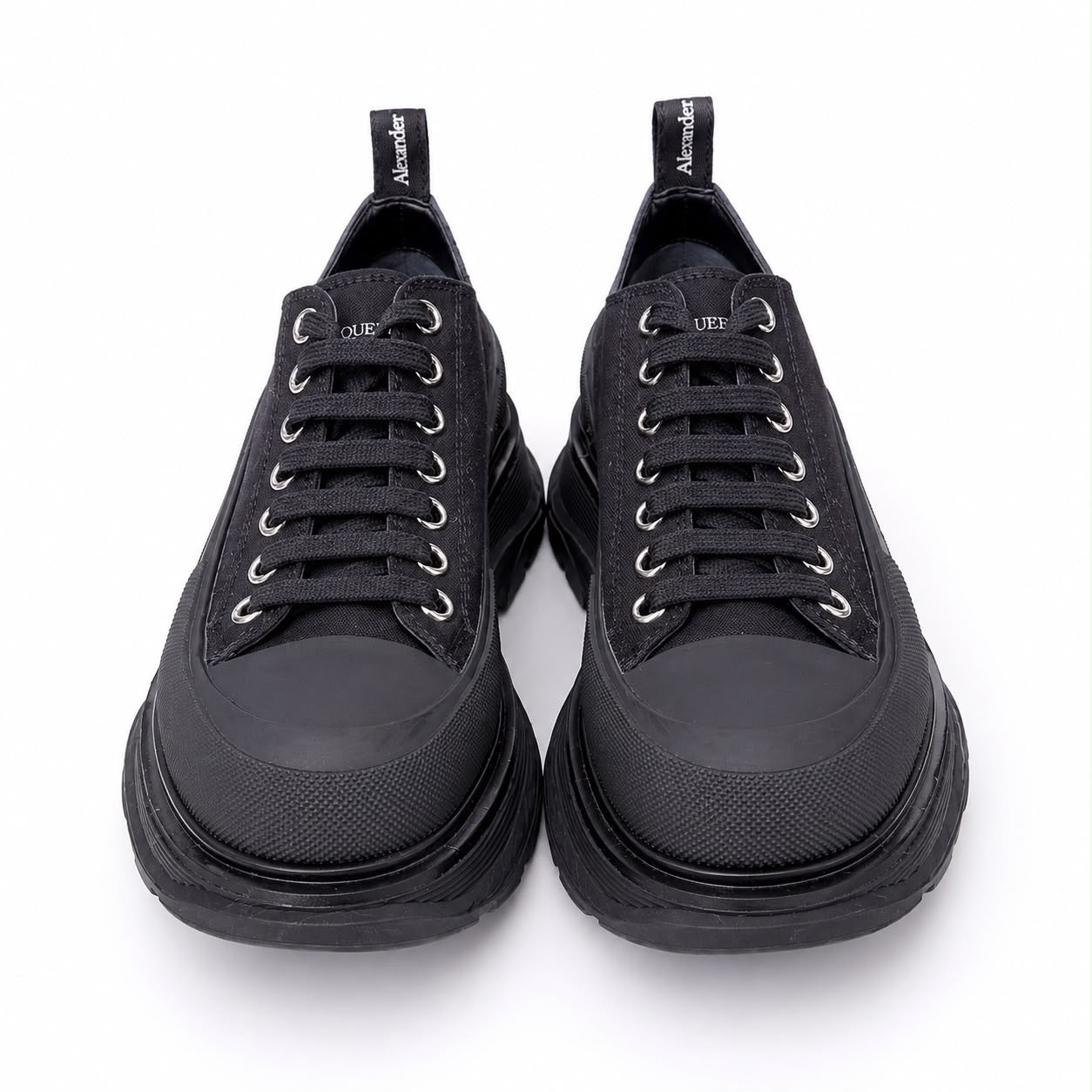 ALEXANDER MCQUEEN - SNEAKERS TREAD SLICK BLACK CANVAS SIZE 38 EU