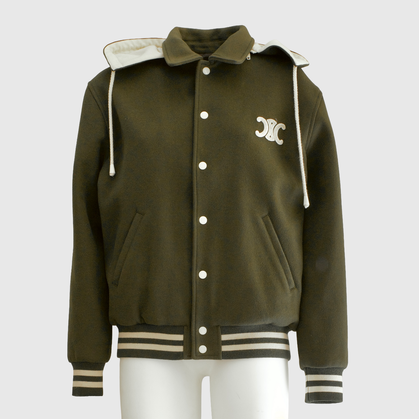 CÉLINE - JACKET BOMBER GREEN WITH HOOD SIZE 40 FR