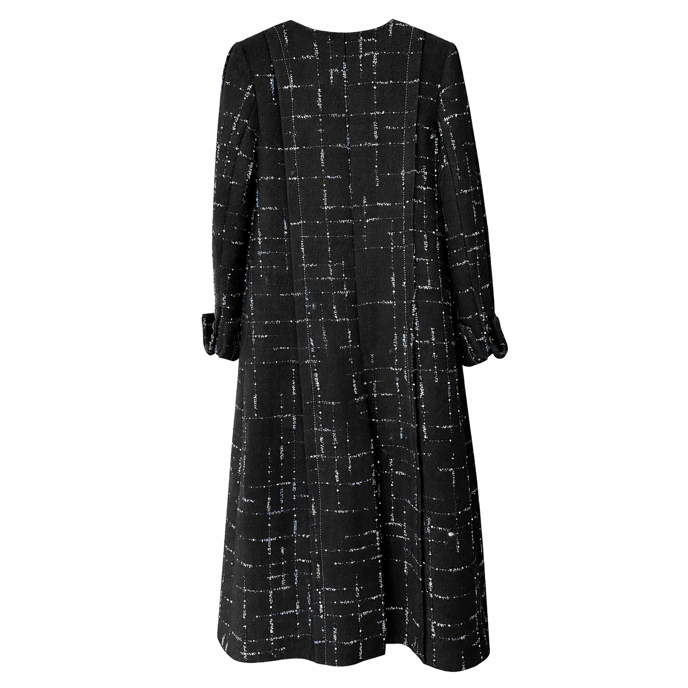 CHANEL - *NEVER WORN* MAXI COAT BLACK SILVER DETAILS SIZE 38 FR