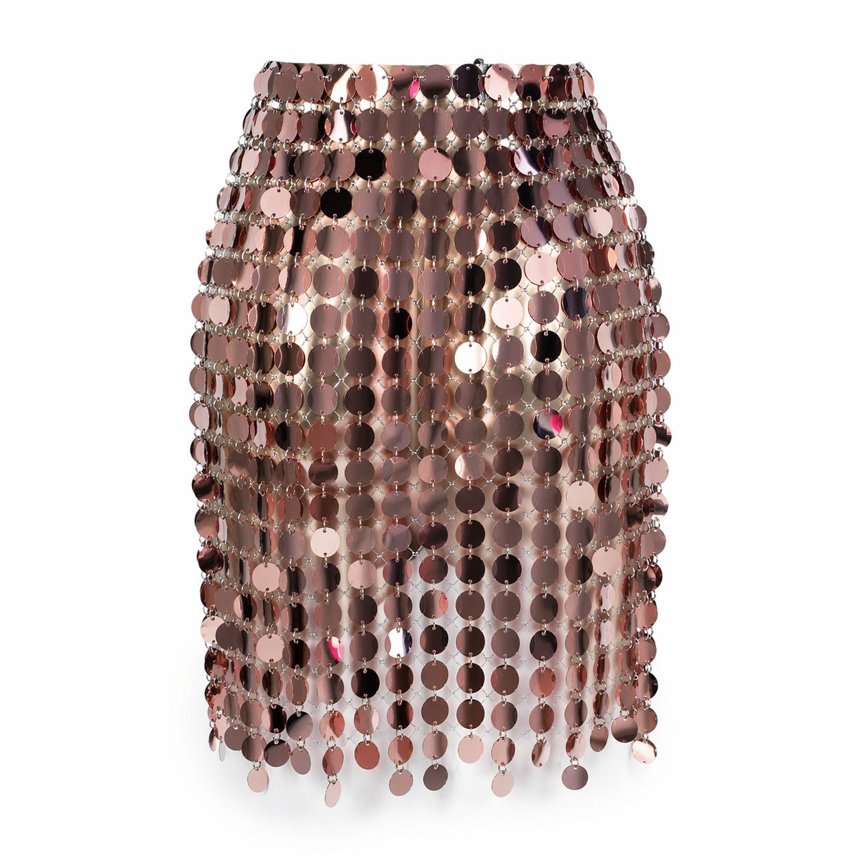 PACO RABANNE - SKIRT PINK METALLIC DISC SEQUIN