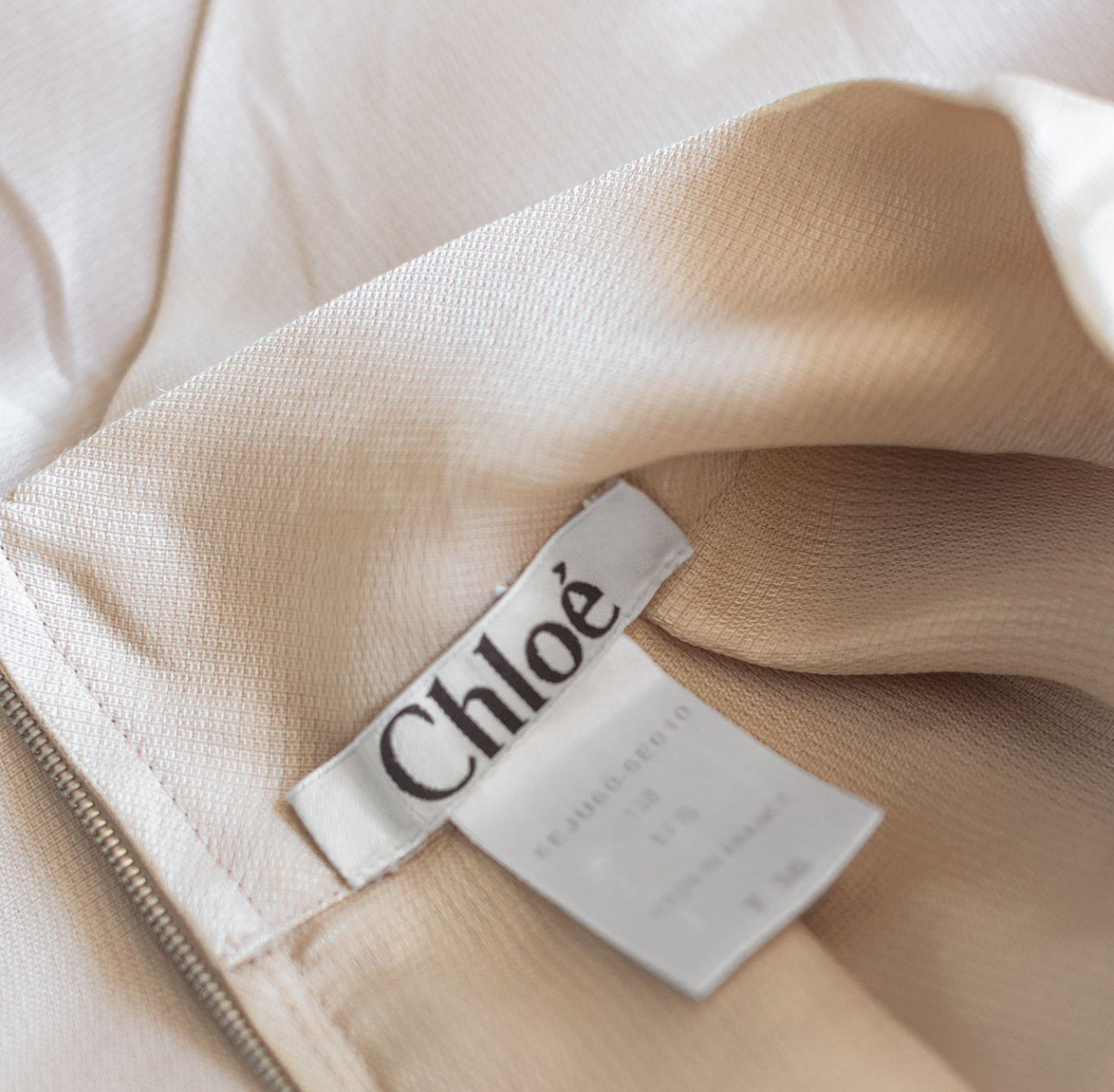 CHLOÉ - SKIRT BEIGE TIERED SILK SIZE 36 FR