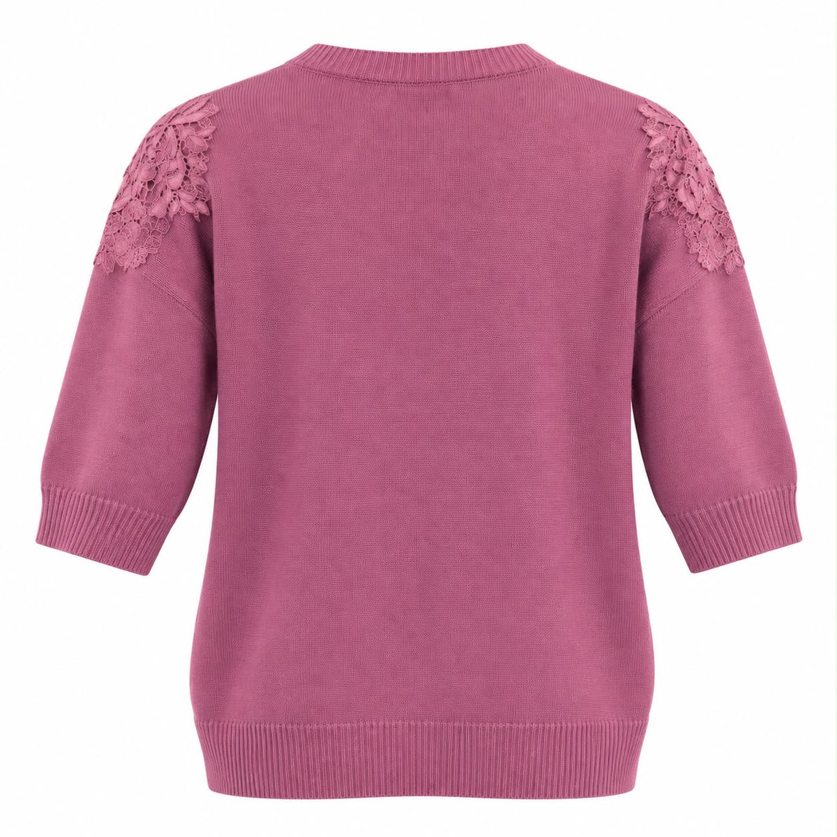 VALENTINO -SWEATER ROSE KNIT WITH FLORAL LACE EMBELLISHMENTS SIZE S