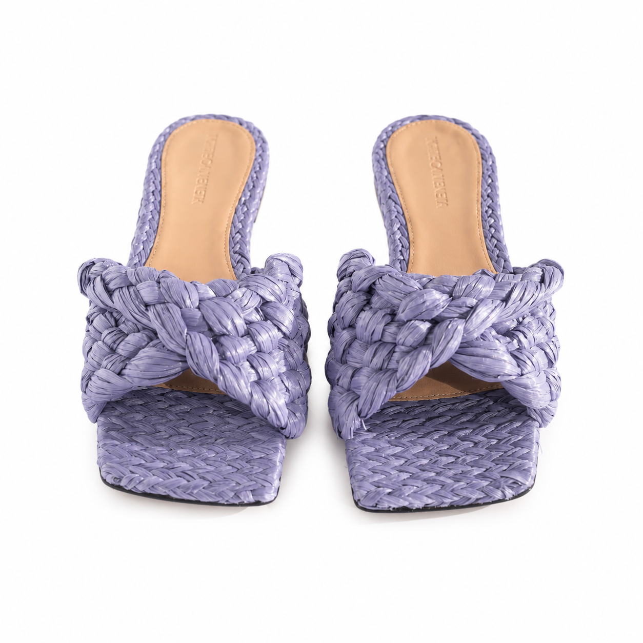 BOTTEGA VENETA - RAFIA STRECH FLATS SANDALS LILLA 38 EU