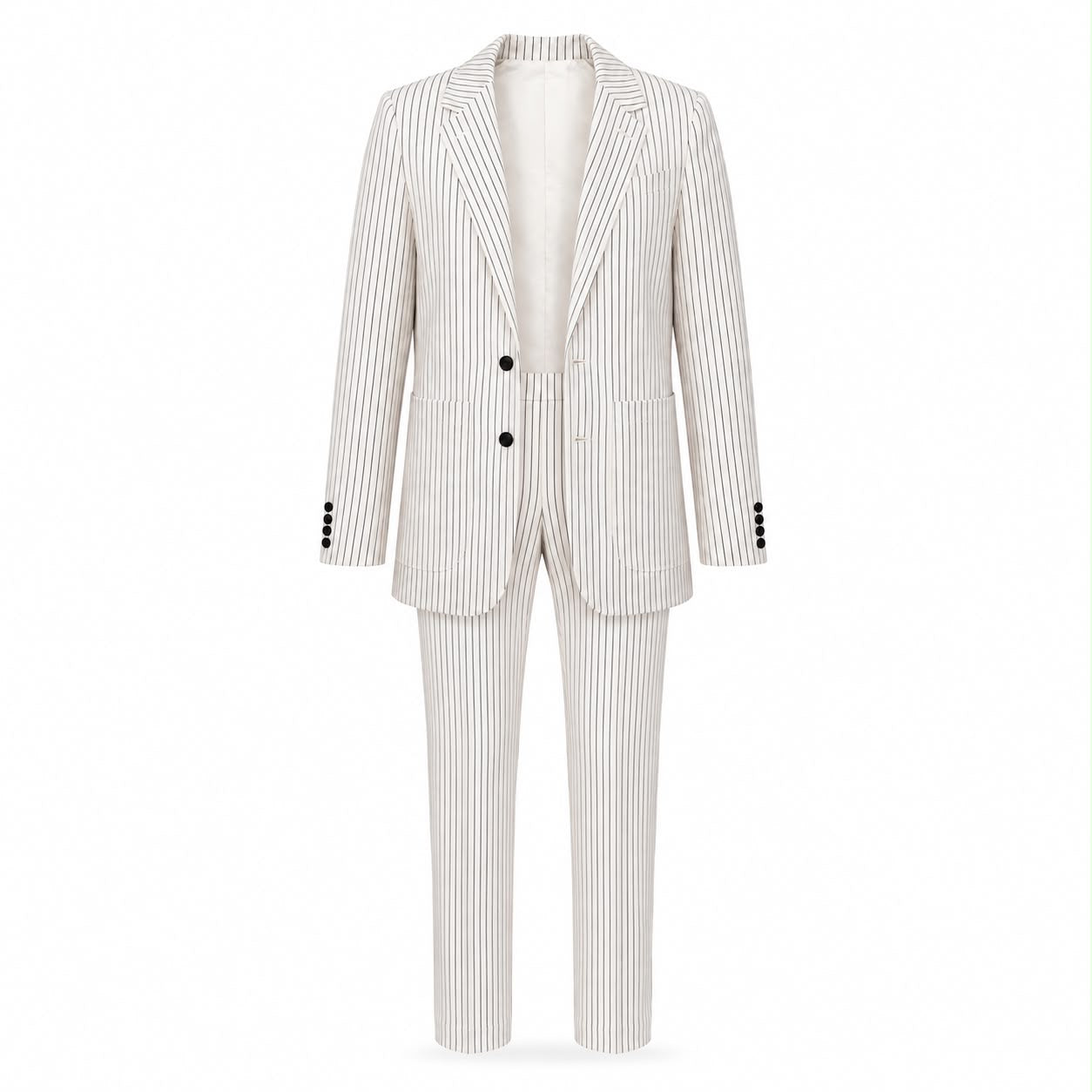 CELINE - SET BLAZER & TROUSERS WHITE/BLACK STRIPED SIZE 34/36 FR