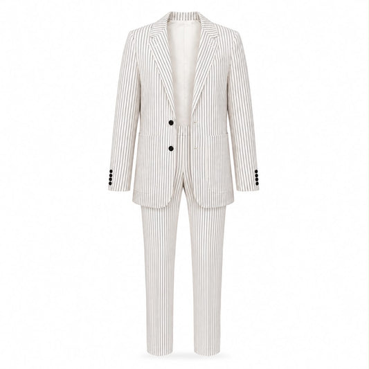 CELINE - SET BLAZER & TROUSERS WHITE/BLACK STRIPED SIZE 34/36 FR