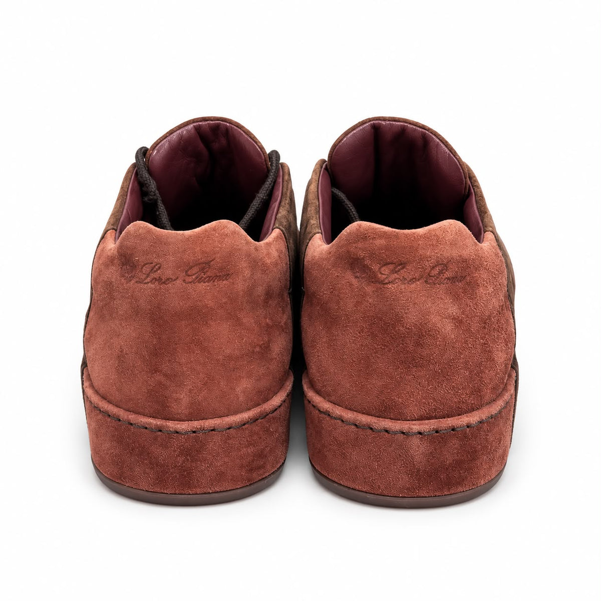 LORO PIANA – SNEAKERS IN BROWN AND TERRACOTTA SUEDE 37 EU