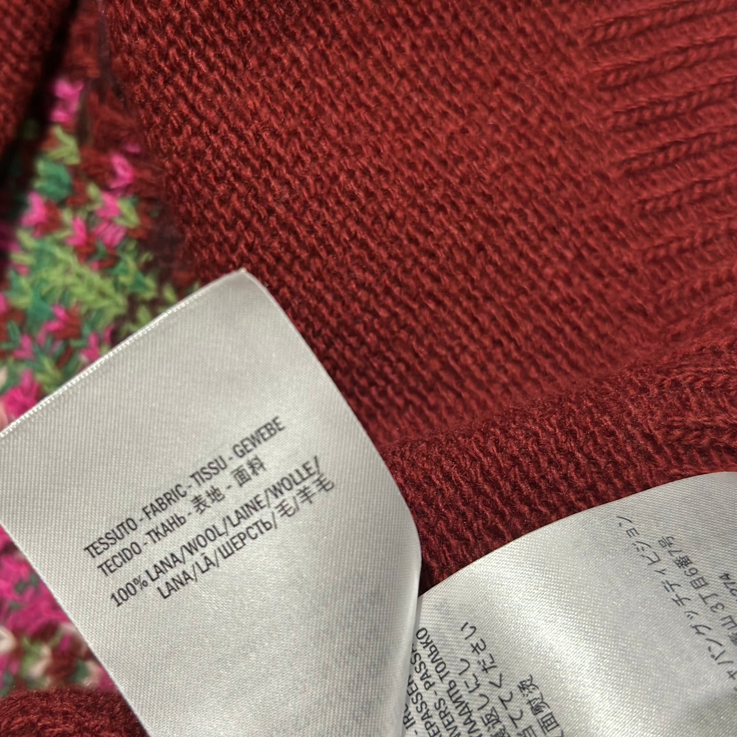 GUCCI - SWEATER BURGUNDY FLORAL SIZE M