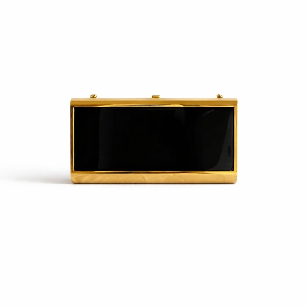 SAINT LAURENT - MINAUDIÈRE POUCH GOLD TONE, BLACK AND RED