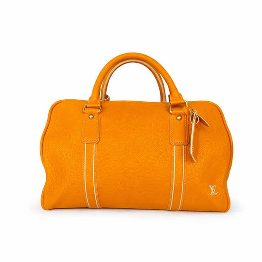 LOUIS VUITTON - *NEVER WORN* TOBAGO CARRYALL LEATHER BAG ORANGE GRAINED CALFSKIN